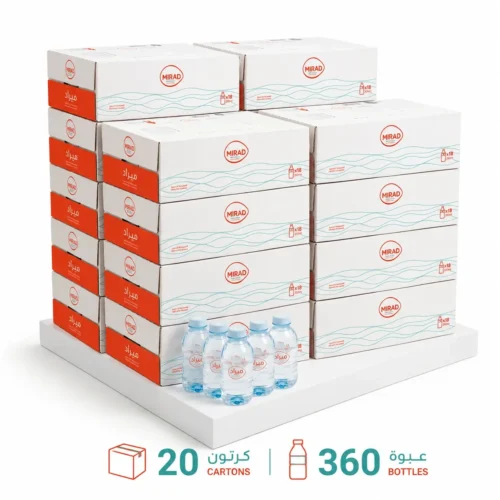 20 كرتون مياه ميراد 200 مل | 20 Cartons Mirad Water 200ml for Mosques 20 كرتون مياه ميراد 200 مل | 20 Cartons Mirad Water 200ml for Mosques